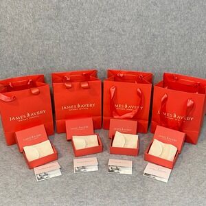 James Avery Jewelry Packaging Set 4 Gift Bags 4 Boxes 4 Pouches 4 Cards Red EUC